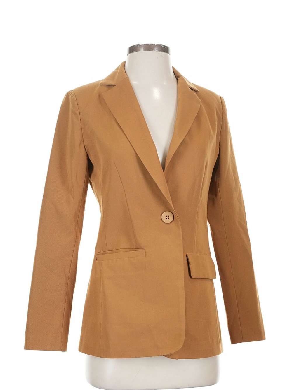 Women's Tailored Tan Single-Button Blazer